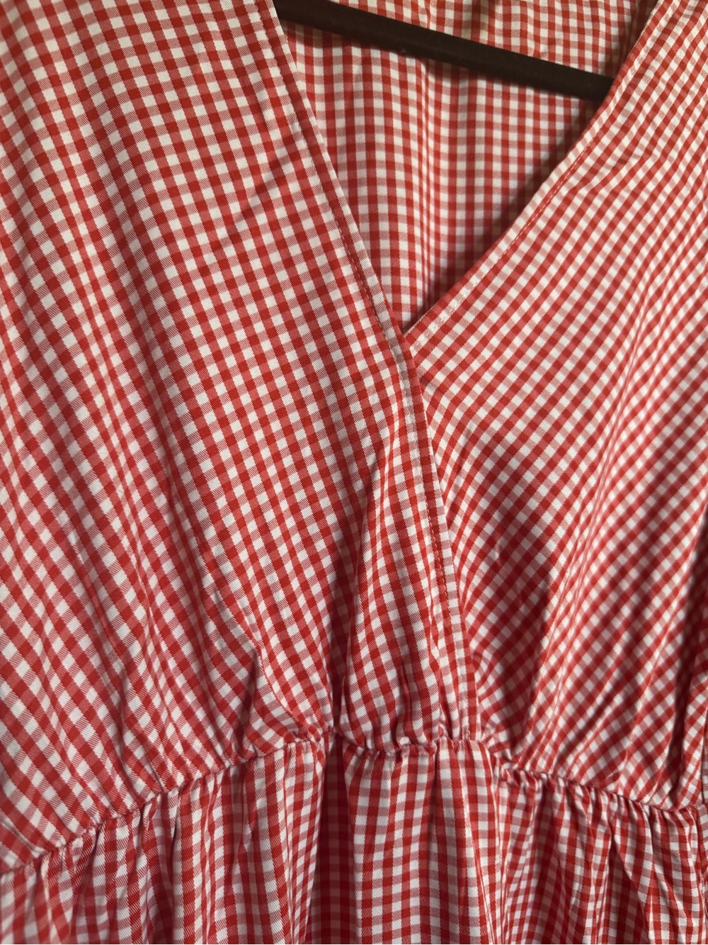 NWT Red Gingham Tiered Maxi Dress, Size XL, Fall Dresses - Picture 7 of 7